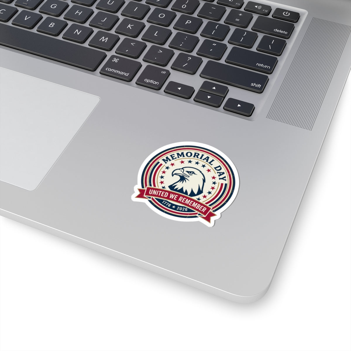 Memorial Day 1776–2026 Eagle Badge Kiss-Cut Stickers | USA 250, vintage distressed