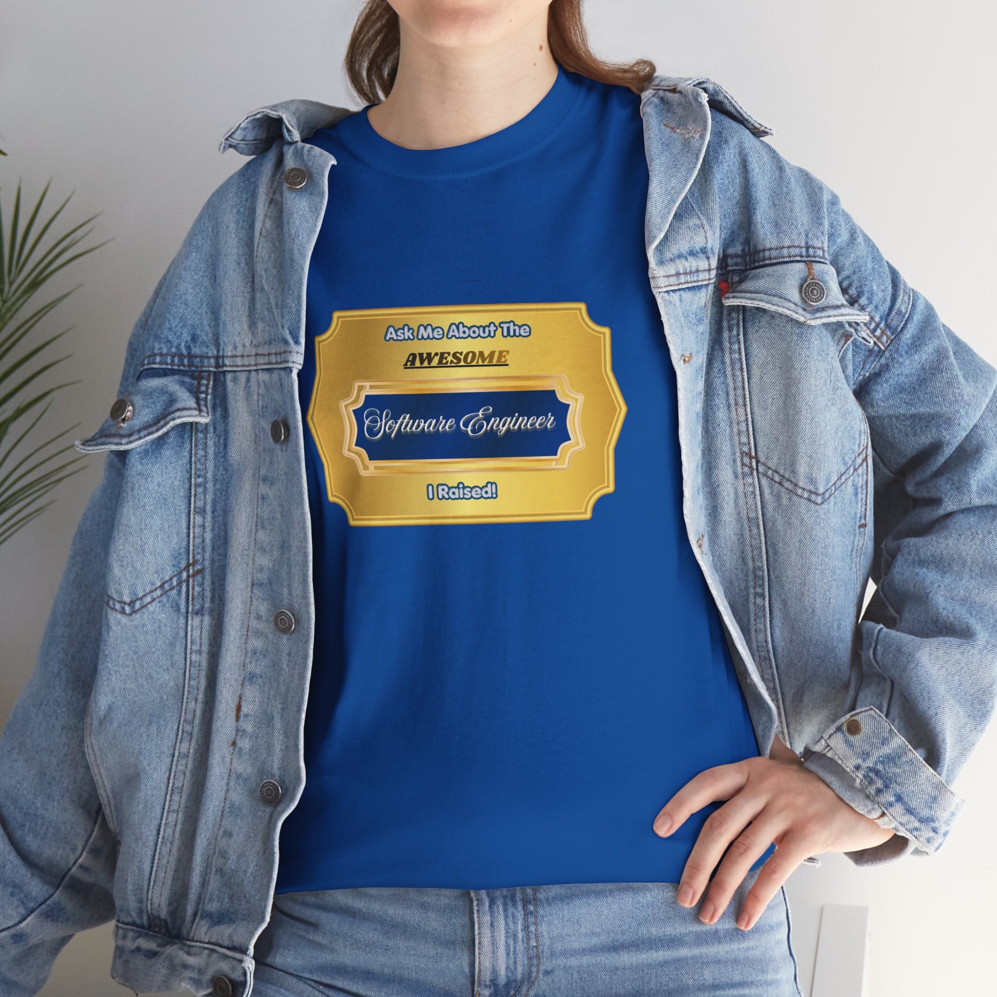Proud Parent Gift: "Ask Me About The Awesome Software Engineer I Raised" T-Shirt - Premium Graduation & Father's Day Tee