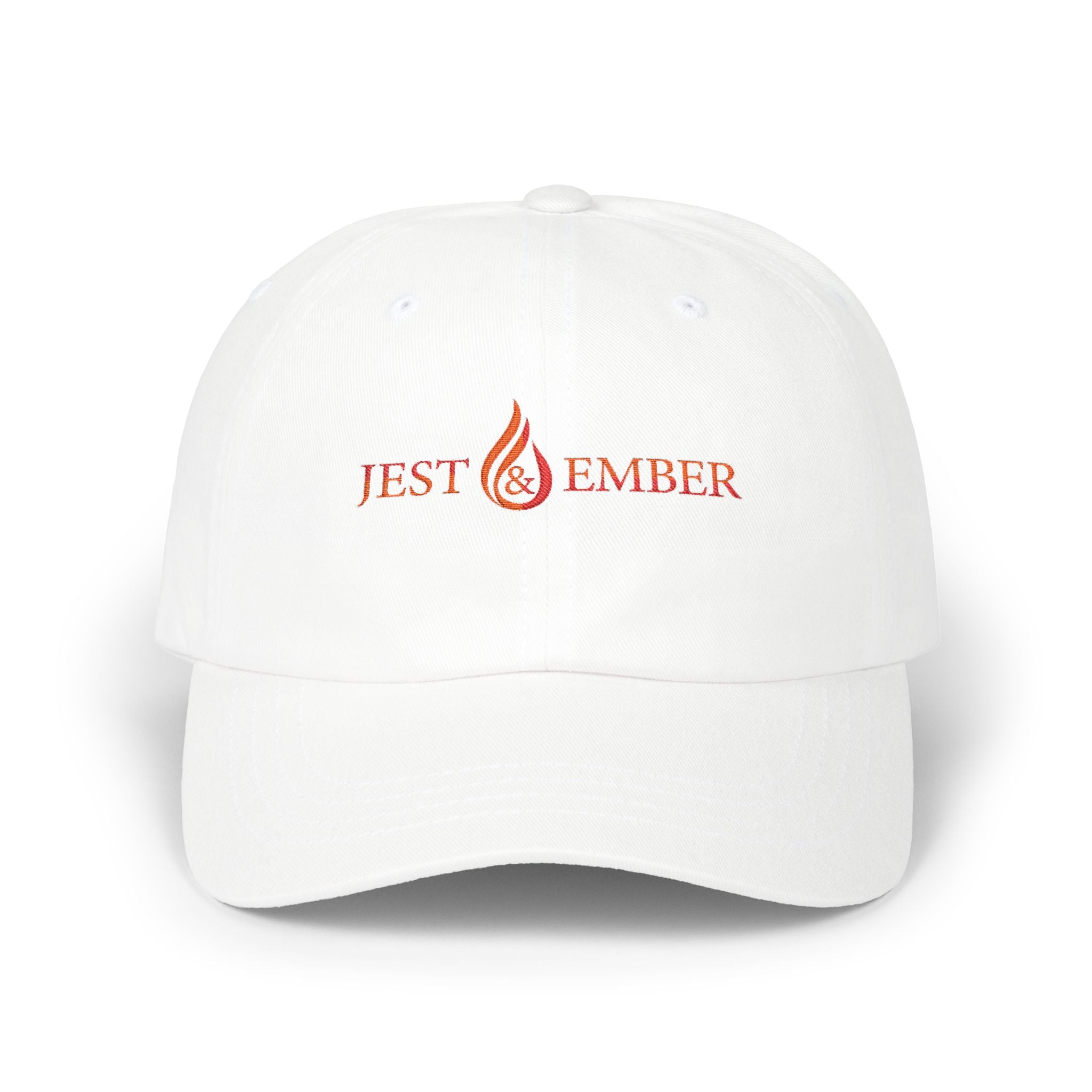 Jest & Ember flame logo Dad Cap | Embroidered baseball hat, adjustable