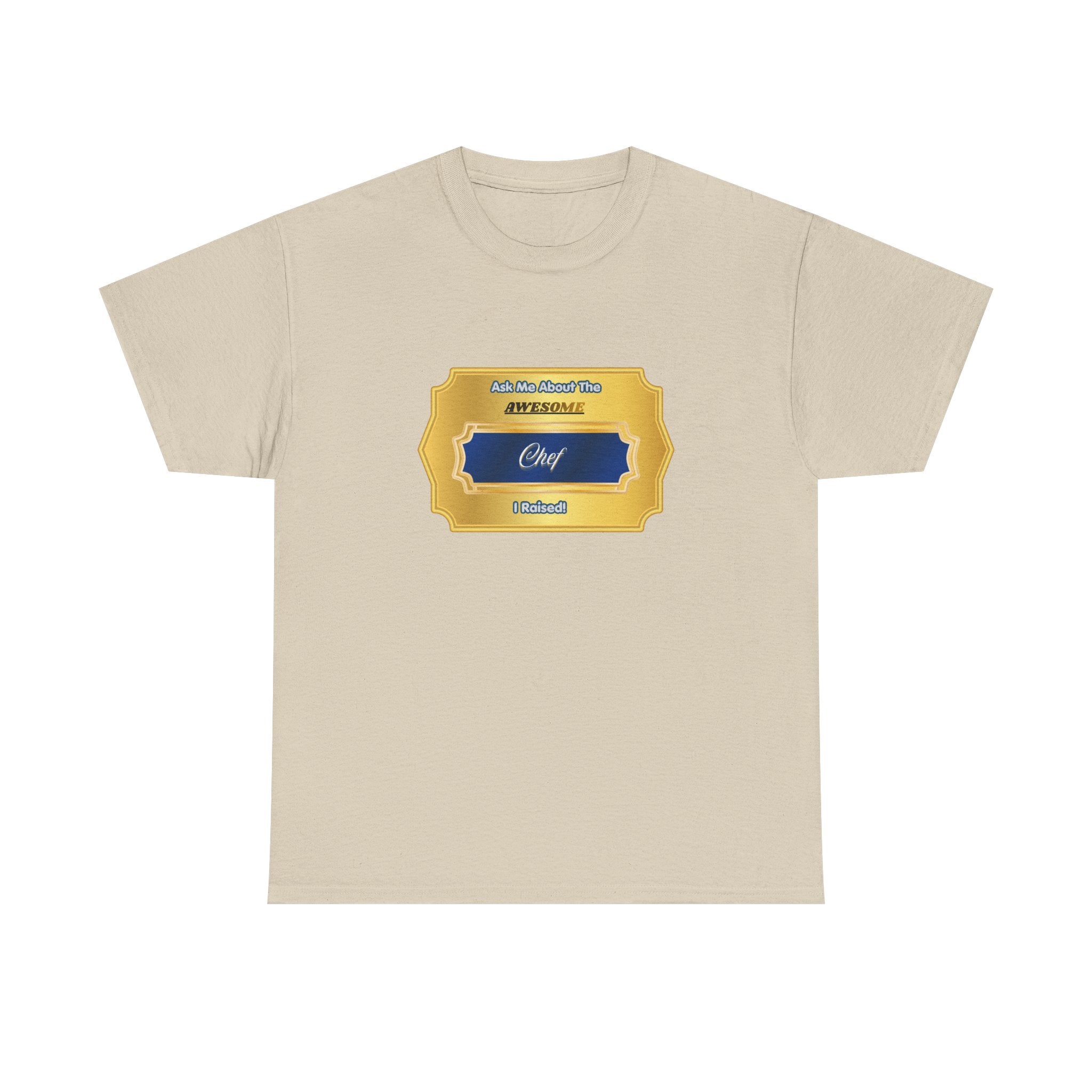 "Ask Me About The Awesome Chef I Raised" Proud Parent T-Shirt - Premium Gift for Chef Mom & Dad - Culinary Pride Graphic Tee