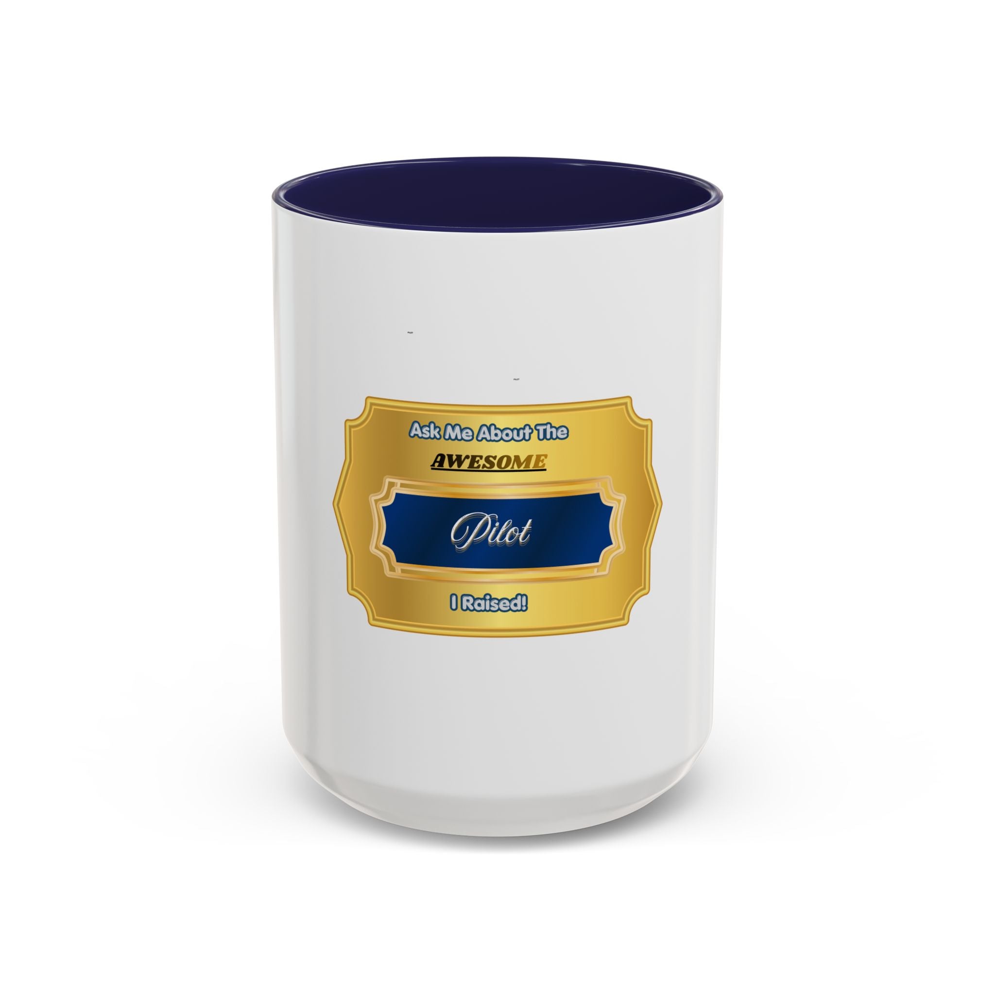 Proud Pilot Parent Mug - Ask Me About The Awesome Pilot I Raised - Premium Gold Plaque Aviation Gift for Mom & Dad - 11oz Ceramic Cup