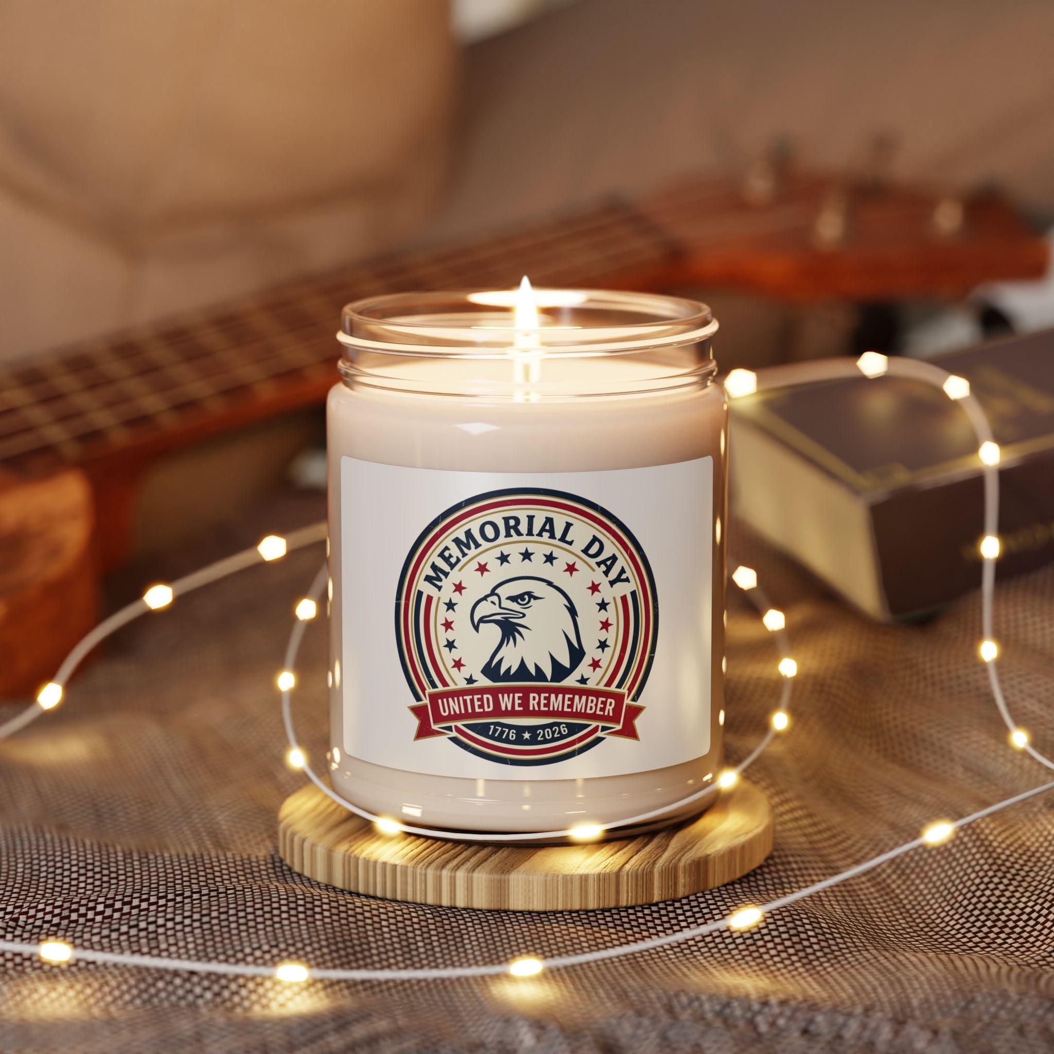 Memorial Day 1776–2026 Soy Candle | USA 250, vintage distressed patriotic