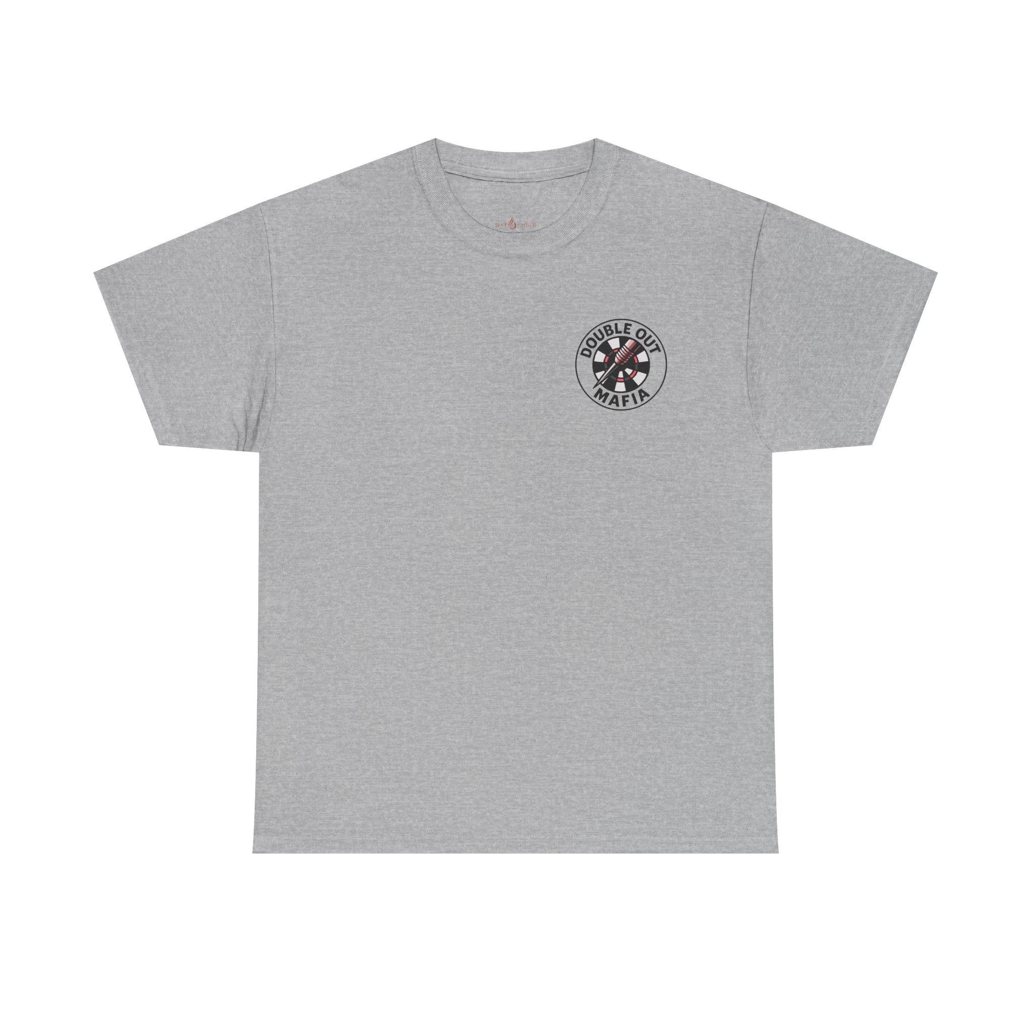 Double Out Mafia Darts Tee — Retro Dartboard Logo T-Shirt