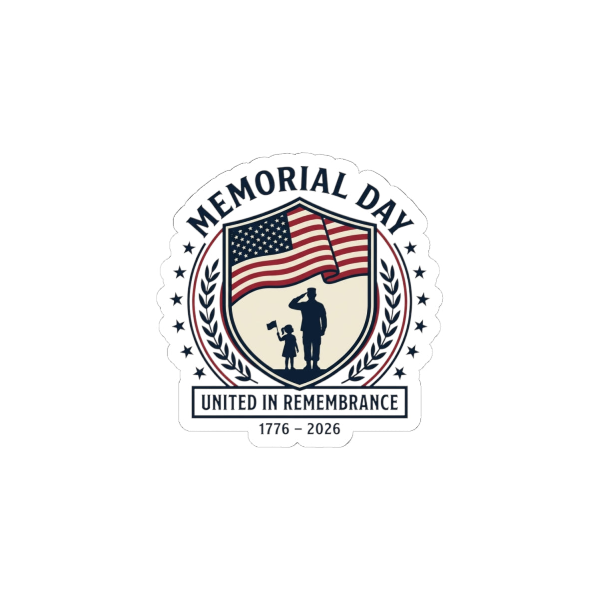 Memorial Day 1776–2026 USA 250 Vintage Distressed Kiss-Cut Stickers