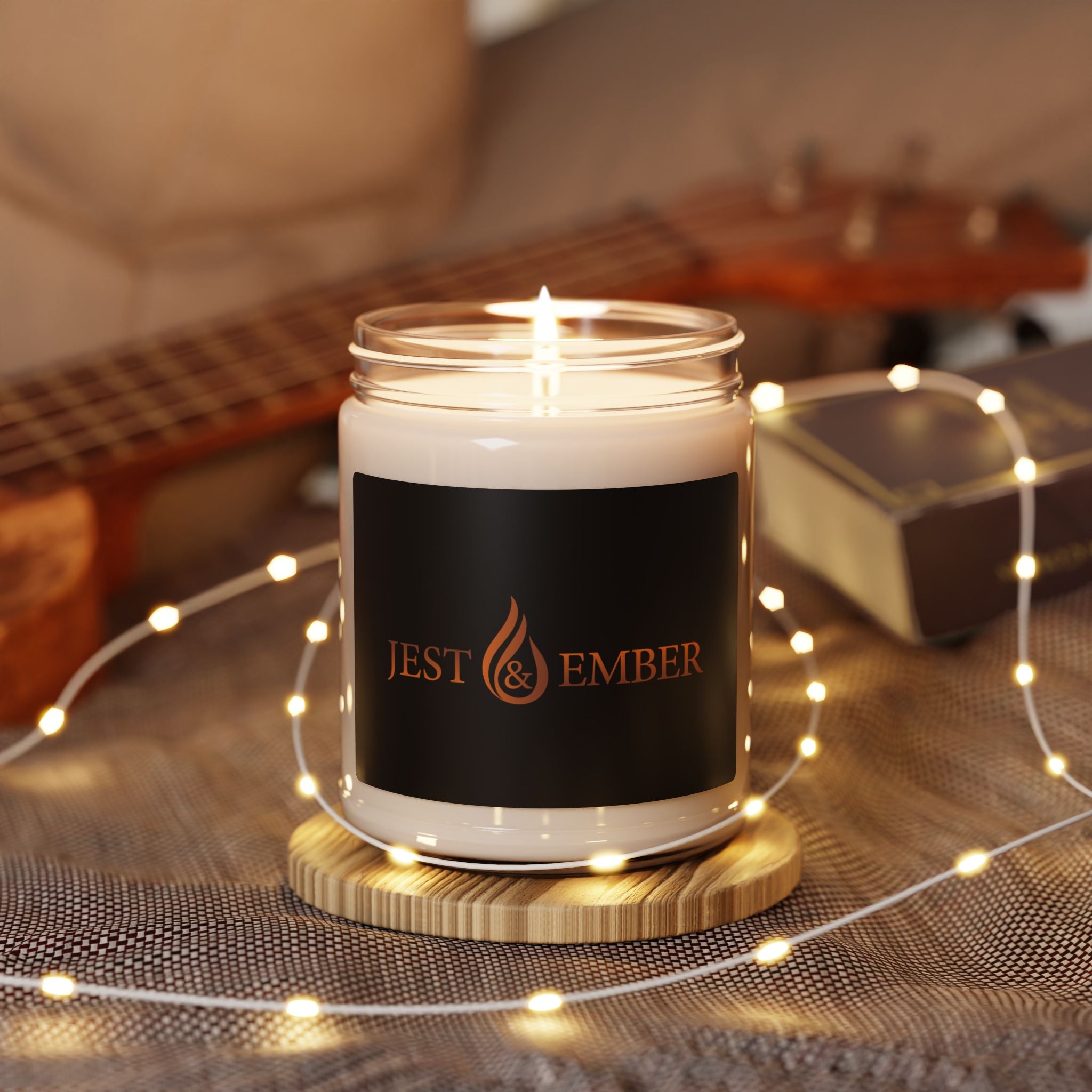 Jest & Ember Flame Logo Soy Candle, 9oz | Scented Jar Candle
