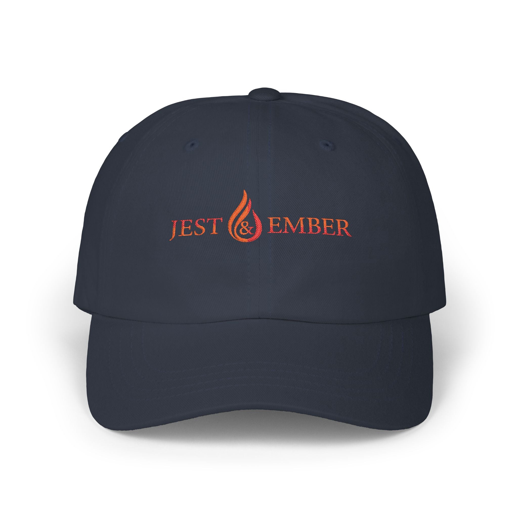 Jest & Ember flame logo Dad Cap | Embroidered baseball hat, adjustable