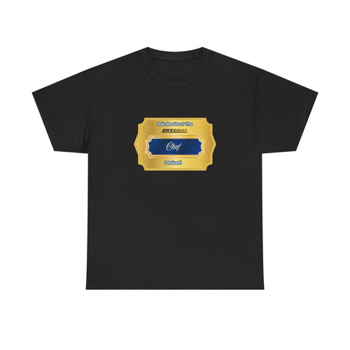 "Ask Me About The Awesome Chef I Raised" Proud Parent T-Shirt - Premium Gift for Chef Mom & Dad - Culinary Pride Graphic Tee