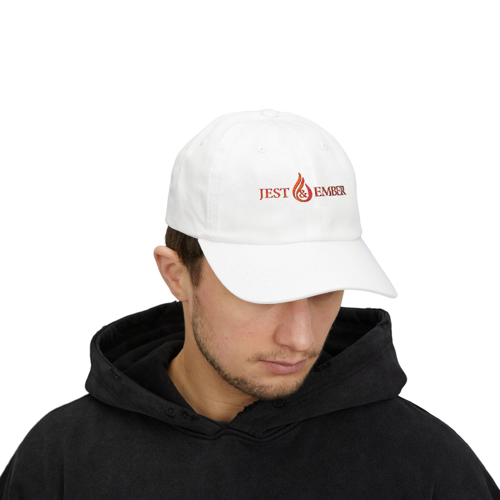 Jest & Ember flame logo Dad Cap | Embroidered baseball hat, adjustable