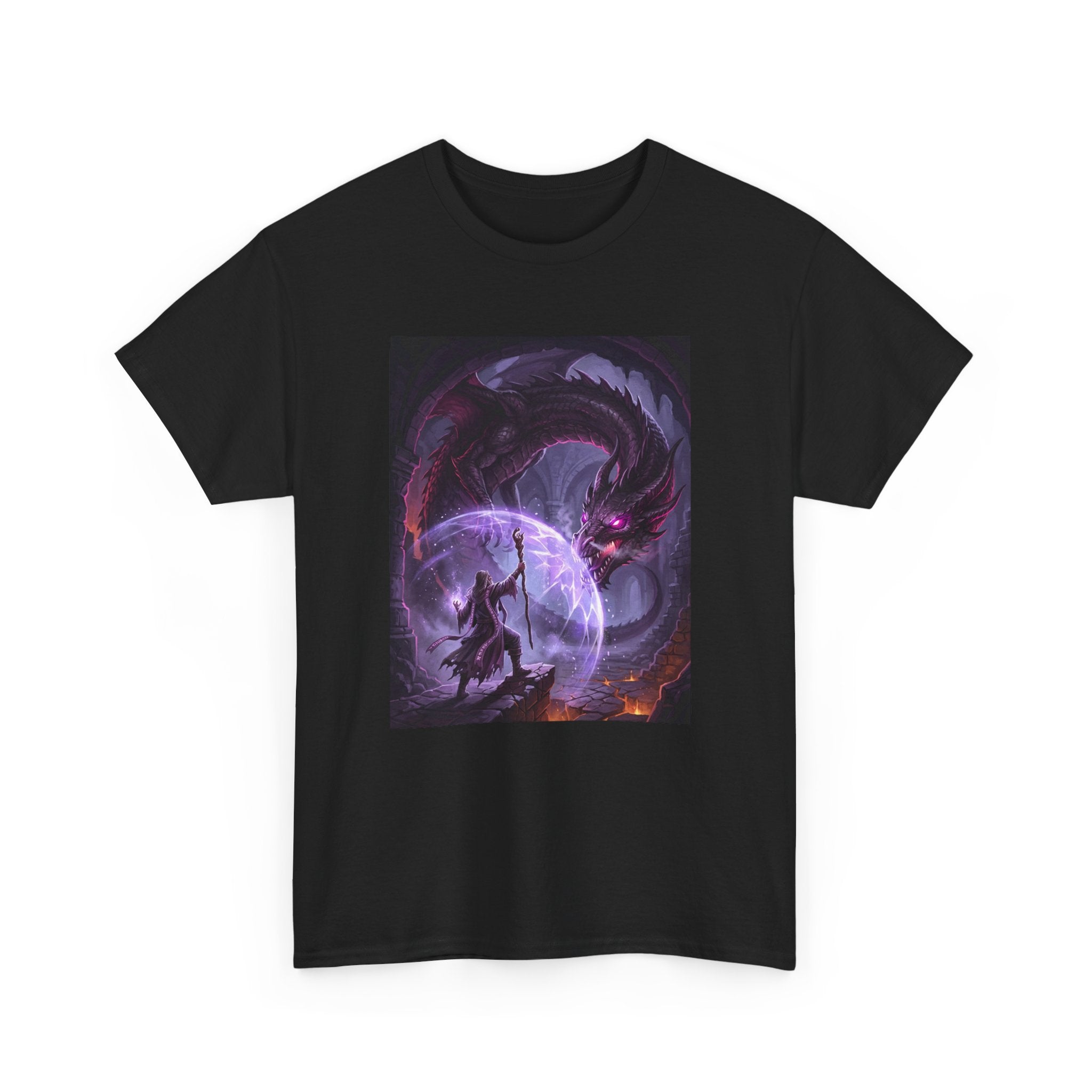 Dragon Moon T‑Shirt — Fantasy Night Warrior Graphic Tee