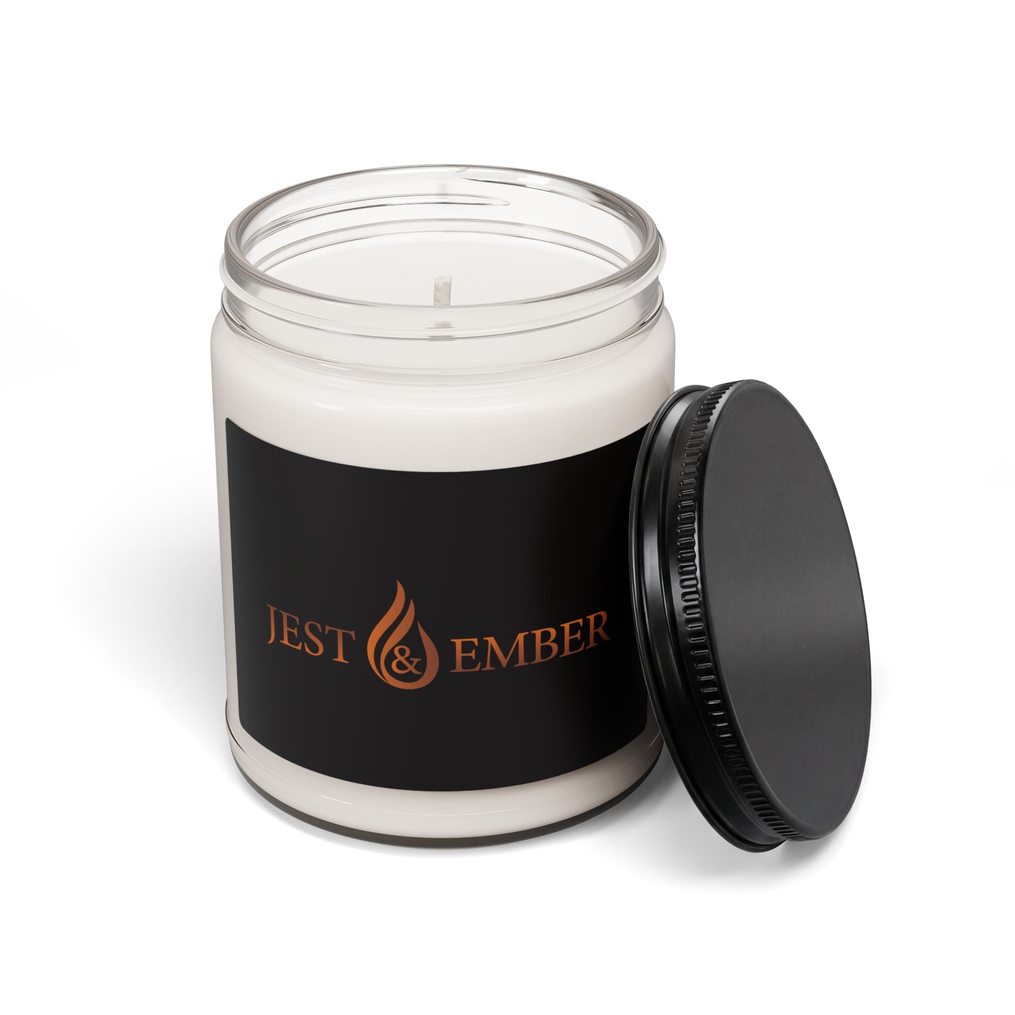 Jest & Ember Flame Logo Soy Candle, 9oz | Scented Jar Candle