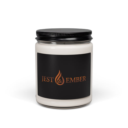 Jest & Ember Flame Logo Soy Candle, 9oz | Scented Jar Candle