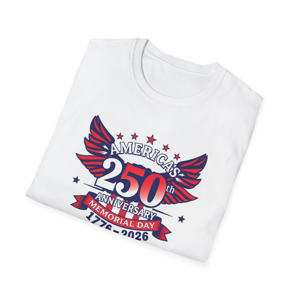 Memorial Day 250th Anniversary T-Shirt – "America's 250 Anniversary 1776–2026" Patriotic Tee