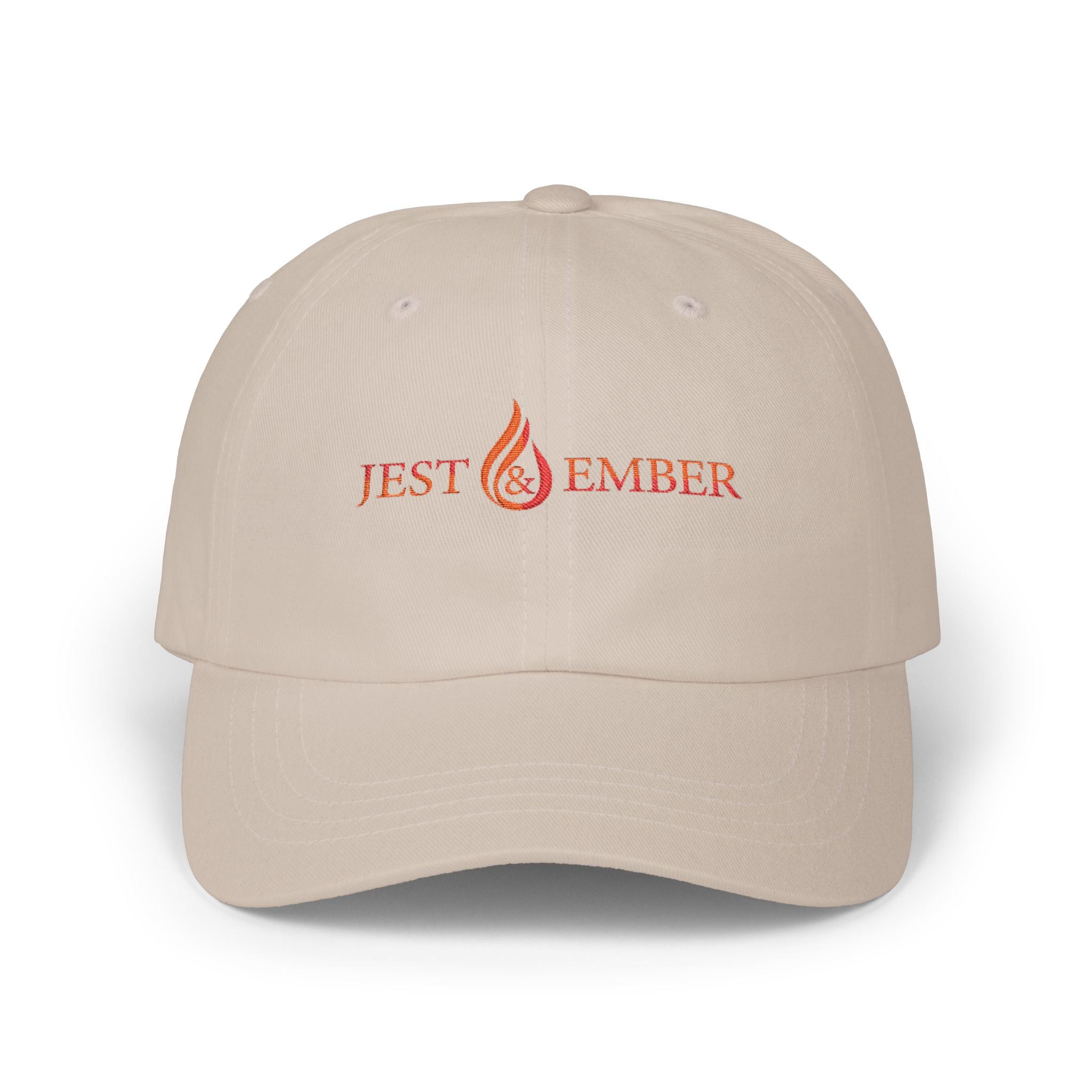Jest & Ember flame logo Dad Cap | Embroidered baseball hat, adjustable