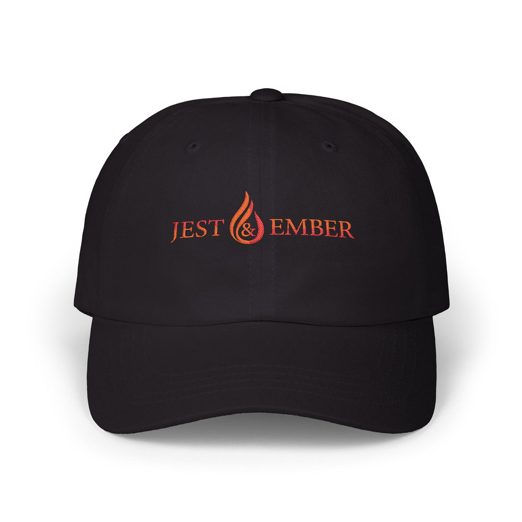 Jest & Ember flame logo Dad Cap | Embroidered baseball hat, adjustable
