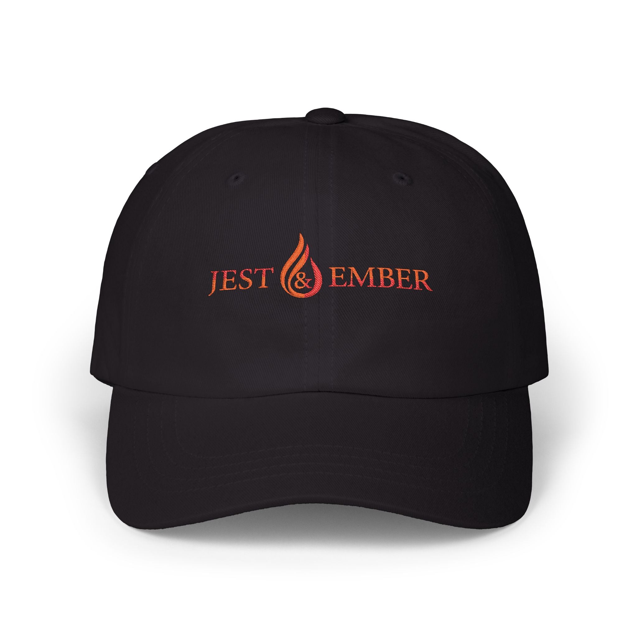 Jest & Ember flame logo Dad Cap | Embroidered baseball hat, adjustable
