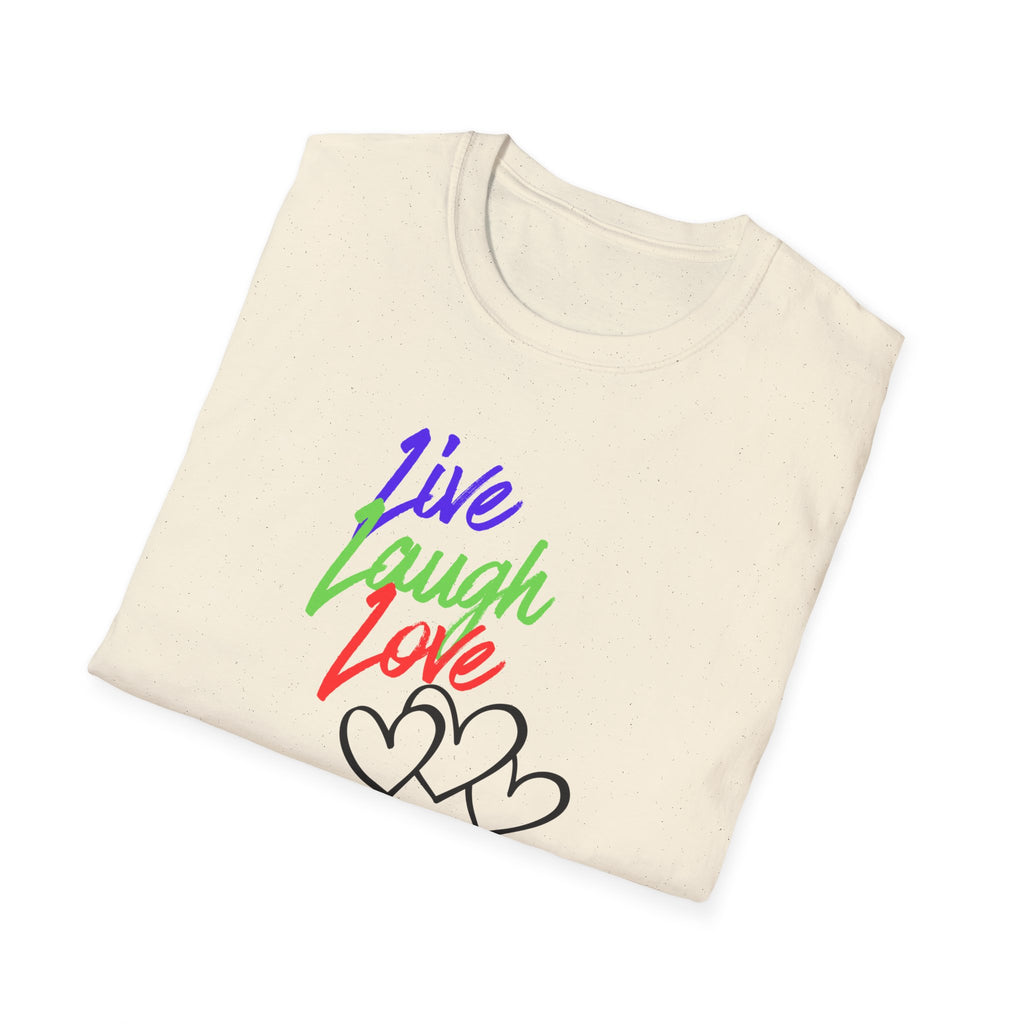 Live Laugh Love Heart T-Shirt — Colorful Inspirational Tee
