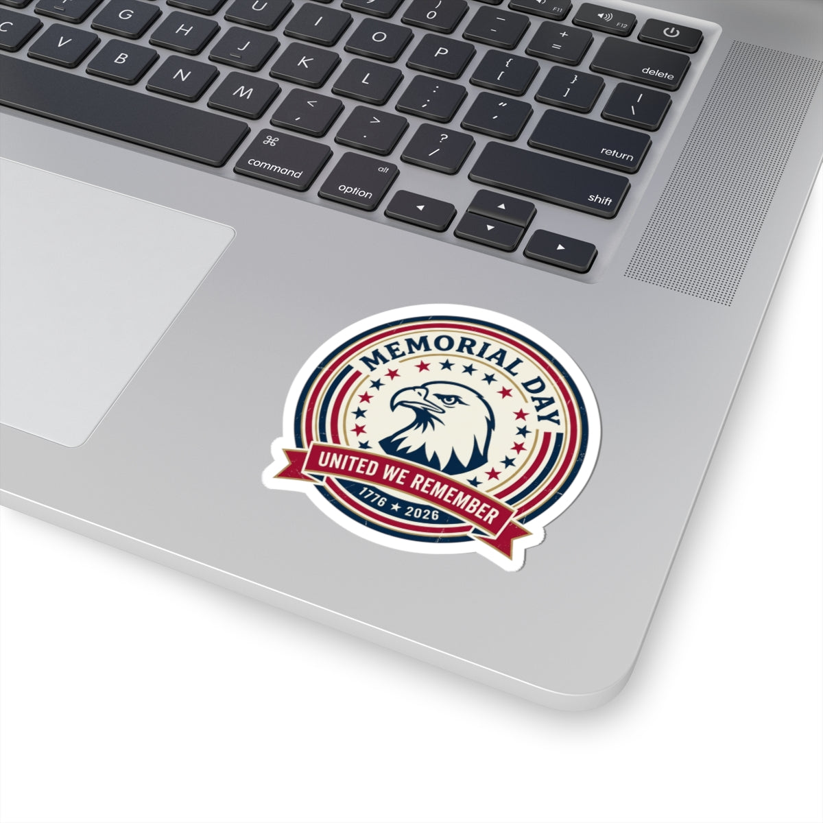 Memorial Day 1776–2026 Eagle Badge Kiss-Cut Stickers | USA 250, vintage distressed