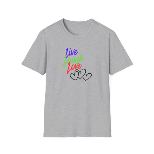Live Laugh Love Heart T-Shirt — Colorful Inspirational Tee