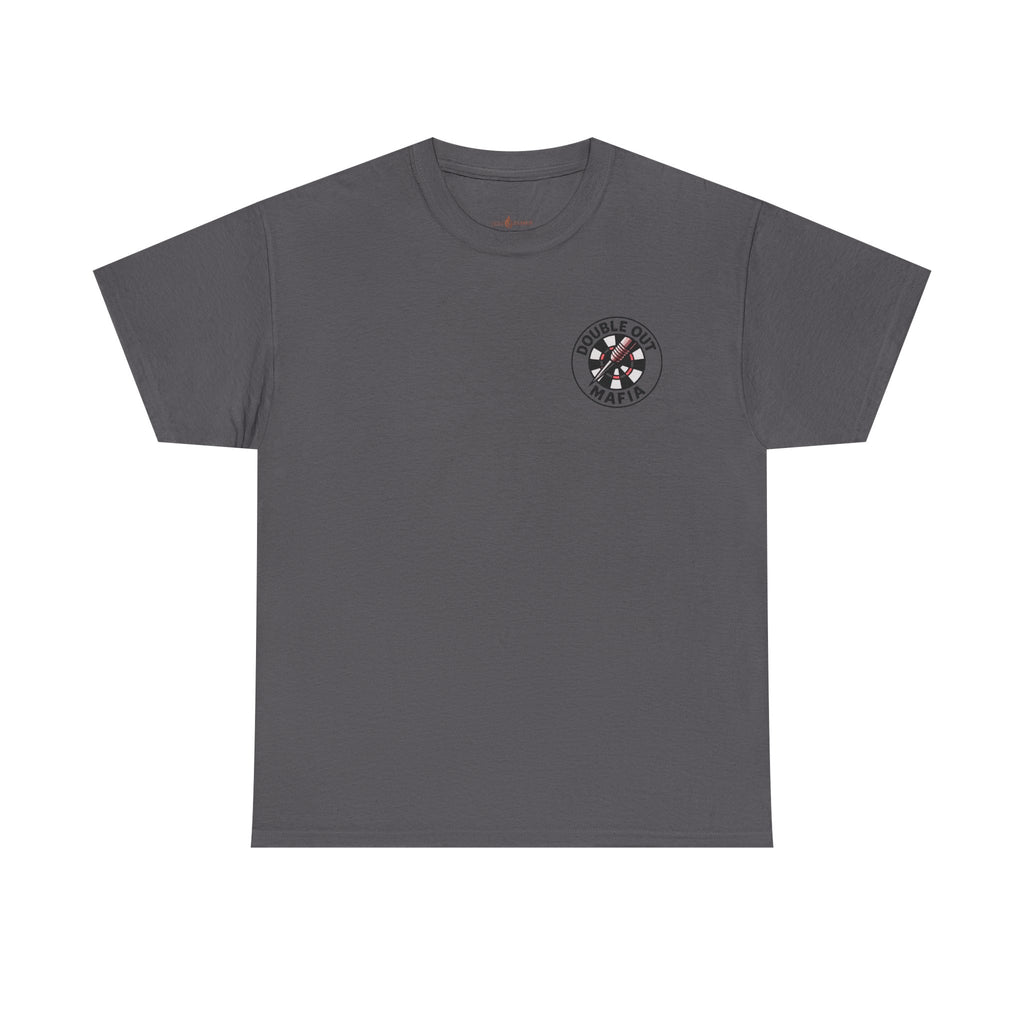 Double Out Mafia Darts Tee — Retro Dartboard Logo T-Shirt
