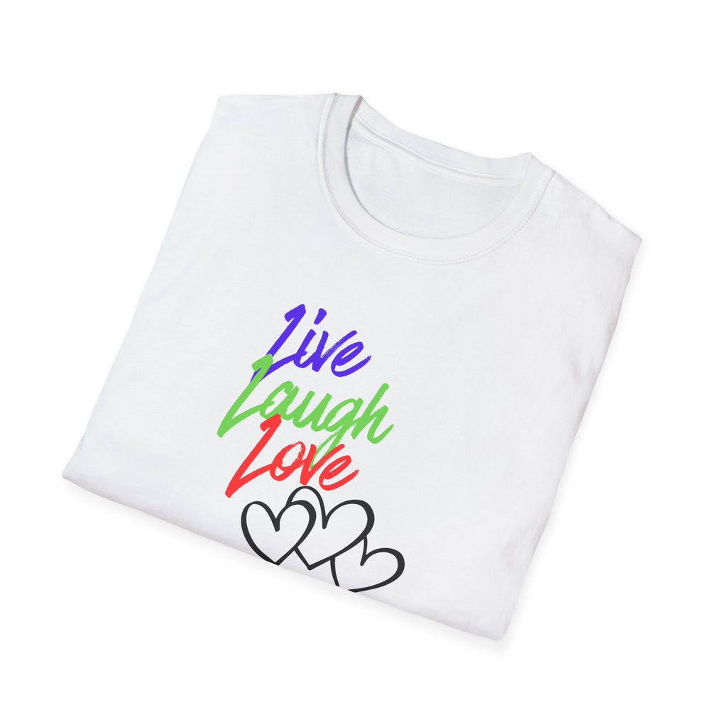 Live Laugh Love Heart T-Shirt — Colorful Inspirational Tee