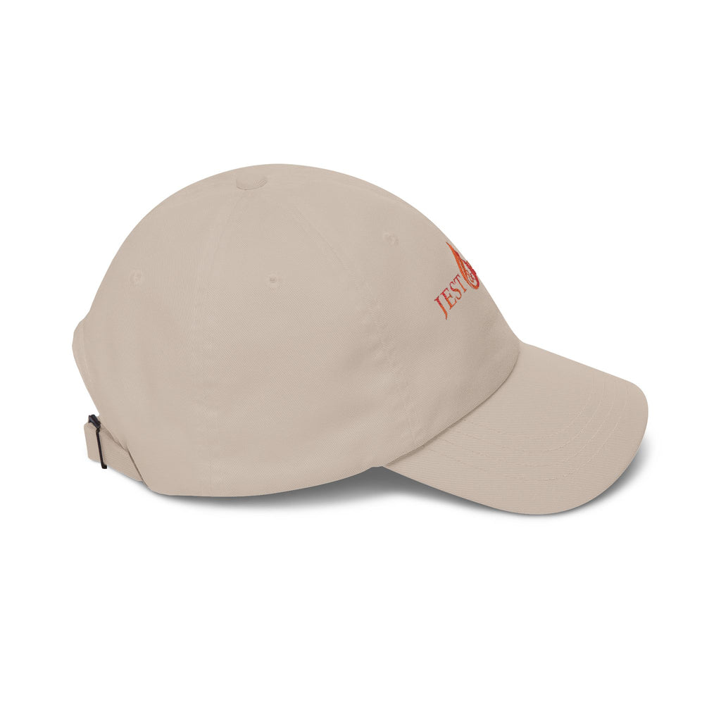 Jest & Ember flame logo Dad Cap | Embroidered baseball hat, adjustable