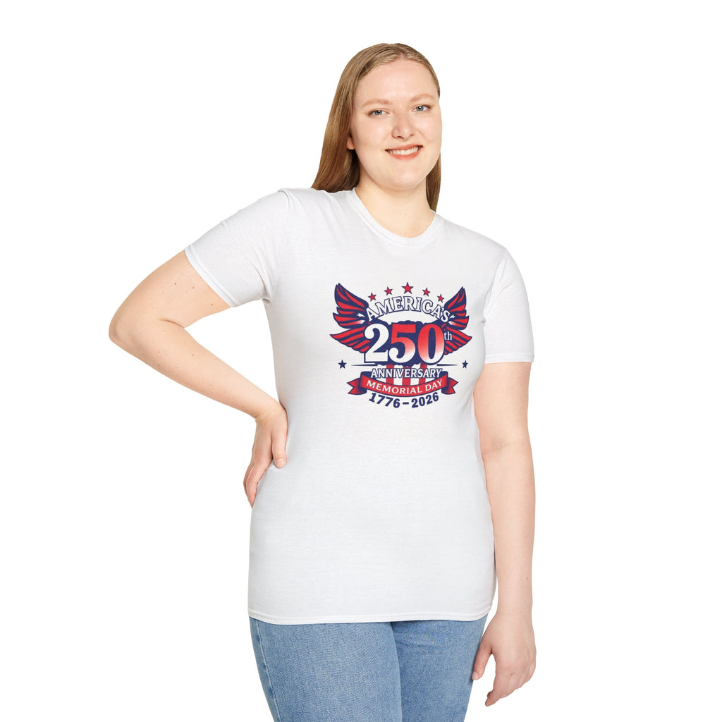 Memorial Day 250th Anniversary T-Shirt – "America's 250 Anniversary 1776–2026" Patriotic Tee