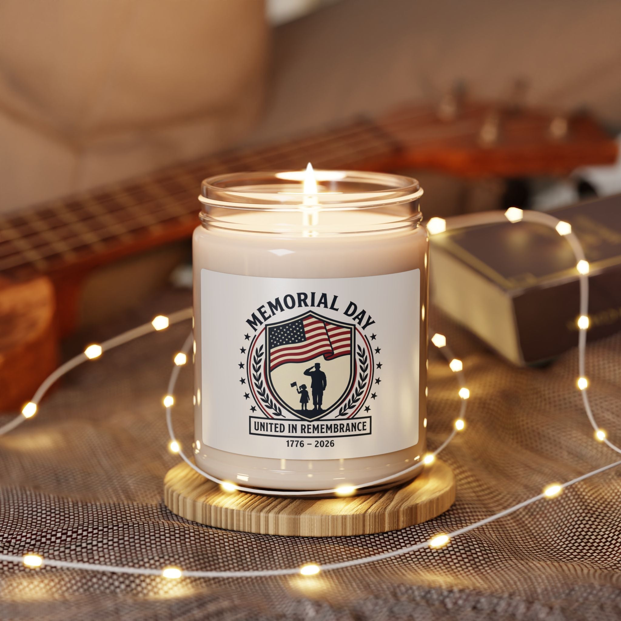 Memorial Day 1776–2026 Soy Candle | USA 250 Vintage Distressed Americana