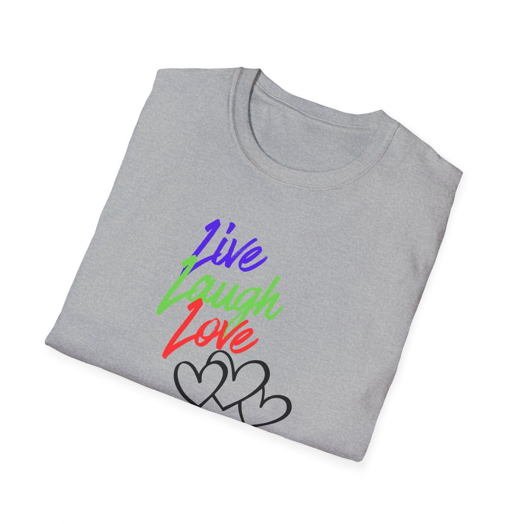 Live Laugh Love Heart T-Shirt — Colorful Inspirational Tee