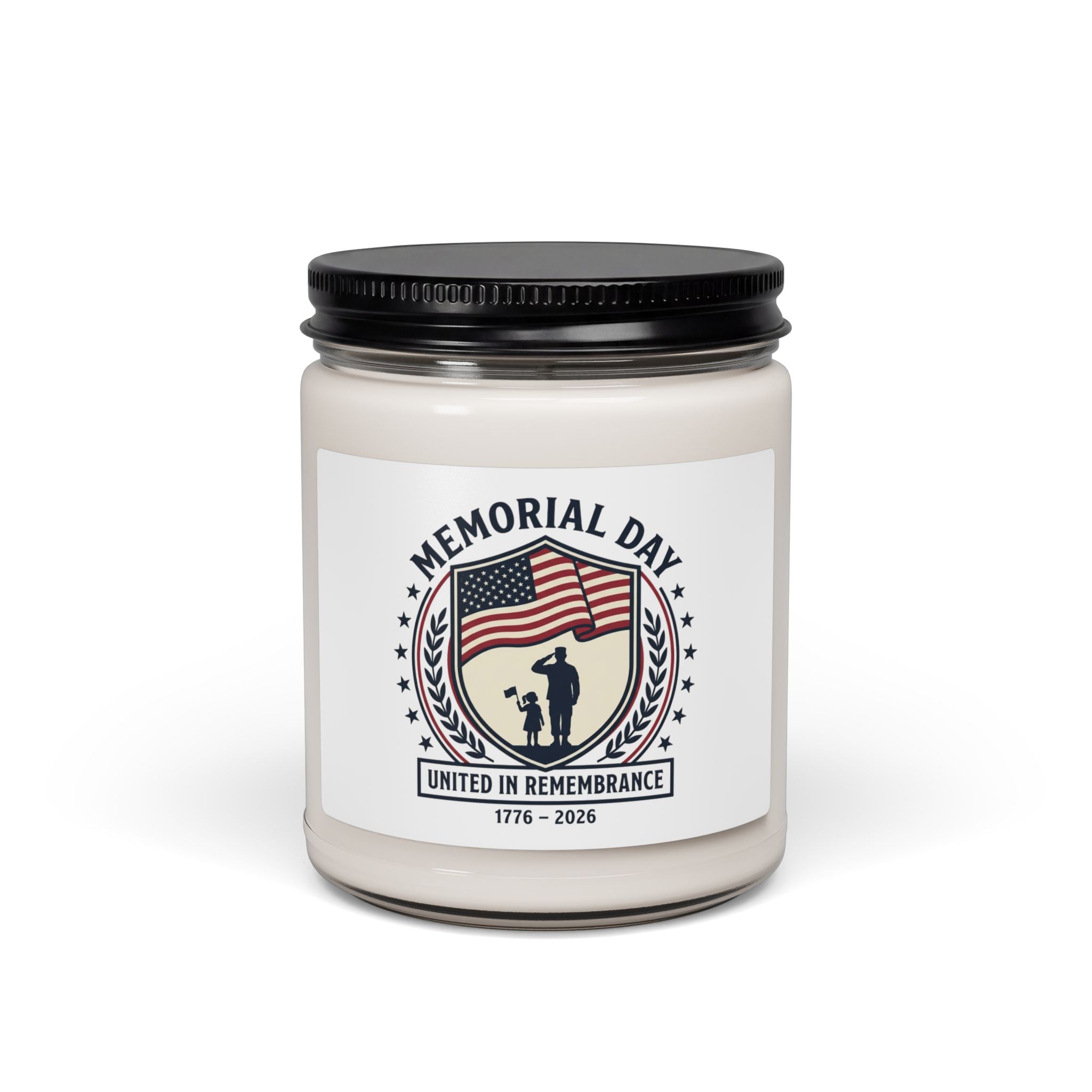 Memorial Day 1776–2026 Soy Candle | USA 250 Vintage Distressed Americana