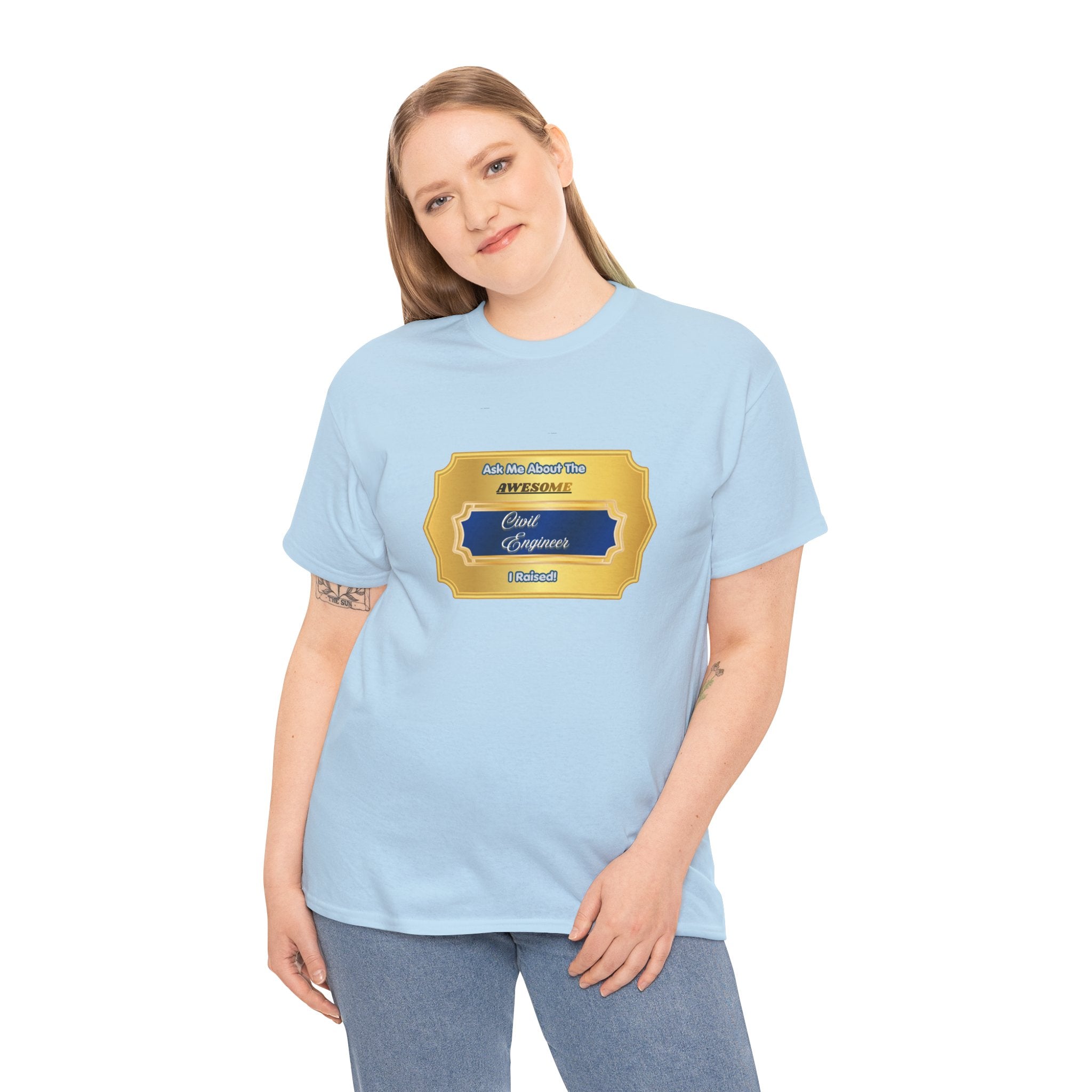 Proud Civil Engineer Parent T-Shirt - Awesome Civil Engineer I Raised Gift - Premium Engineering Mom & Dad Shirt
