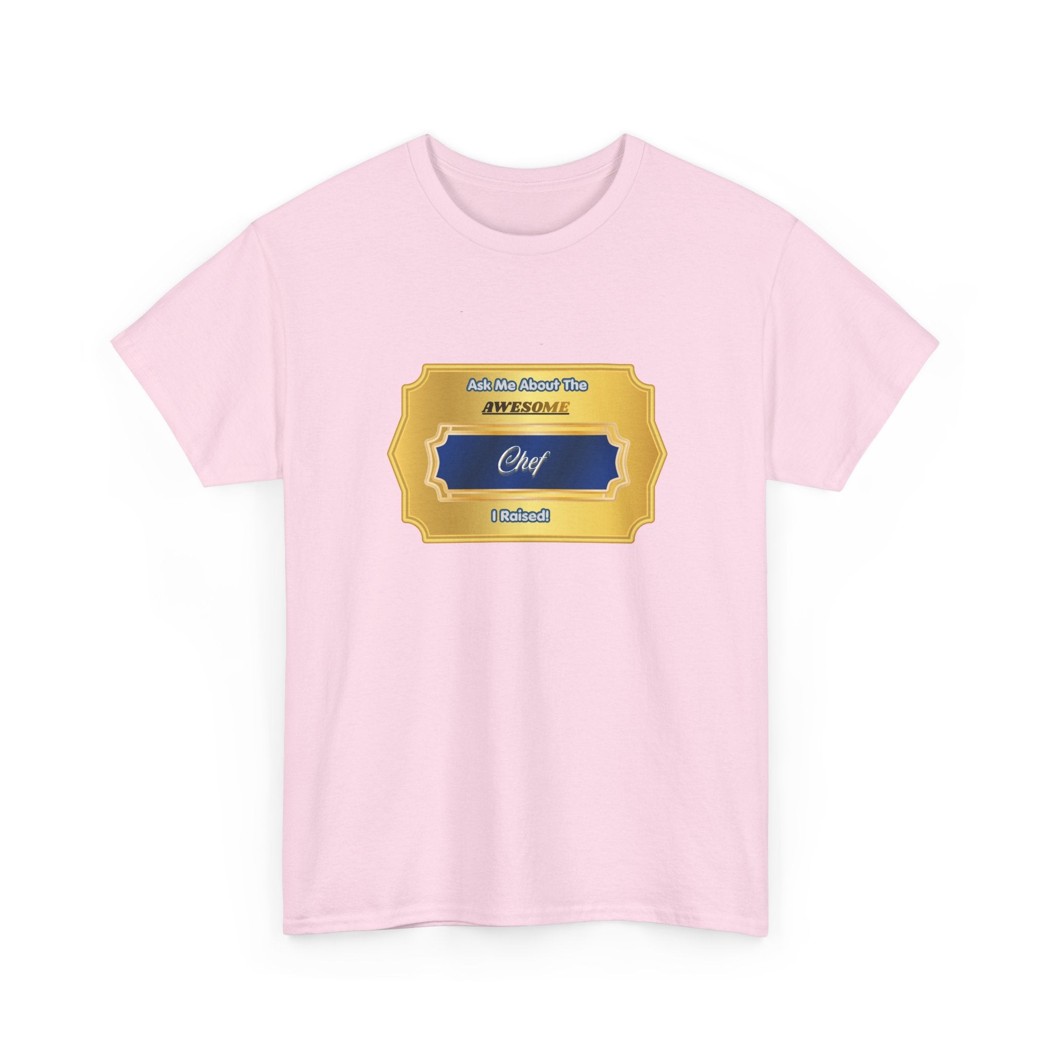 "Ask Me About The Awesome Chef I Raised" Proud Parent T-Shirt - Premium Gift for Chef Mom & Dad - Culinary Pride Graphic Tee