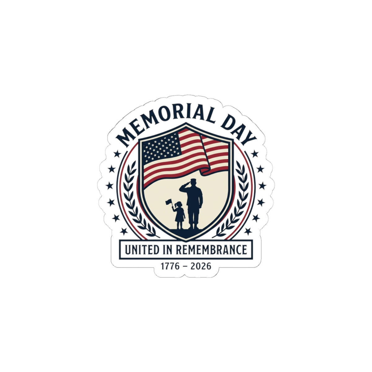Memorial Day 1776–2026 USA 250 Vintage Distressed Kiss-Cut Stickers